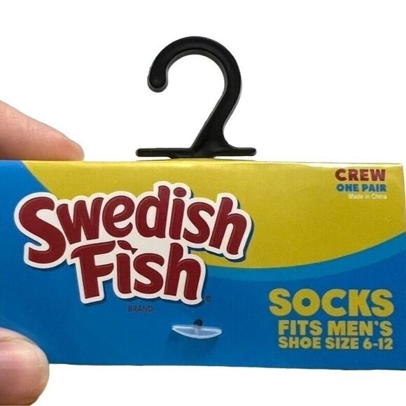 Odd Sox Unisex Swedish Fish Candy Novelty Crew Socks Retro Funny Classic Yellow - Picture 3 of 9